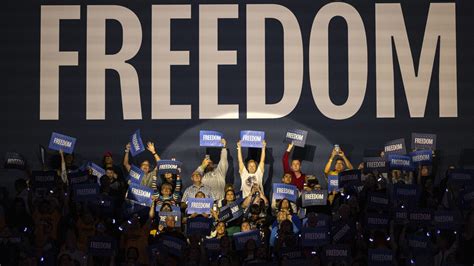 With 'freedom,' Harris puts her own spin on Democrats messaging .